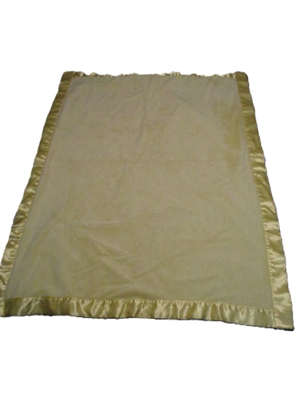 Vintage Baby Carters Solid Yellow Baby Blanket Satin Trim Back Security Lovey
